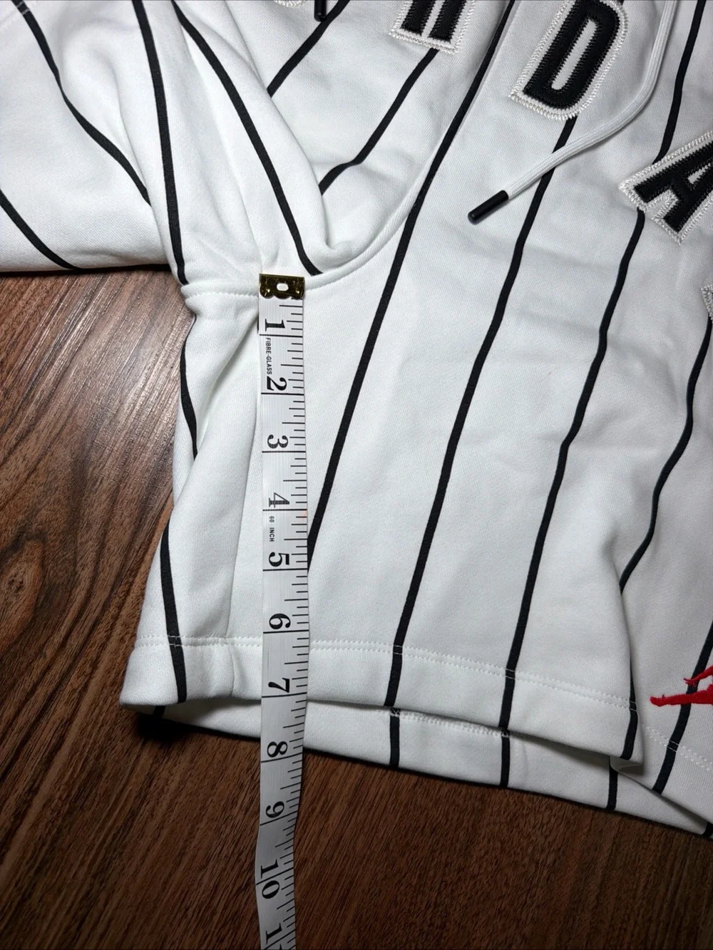 Air Jordan Brooklyn Diamond Fleece Shorts Mens Sz LARGE L White Black Striped